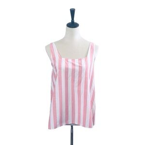 Loft | Pink And White Striped Tank Top